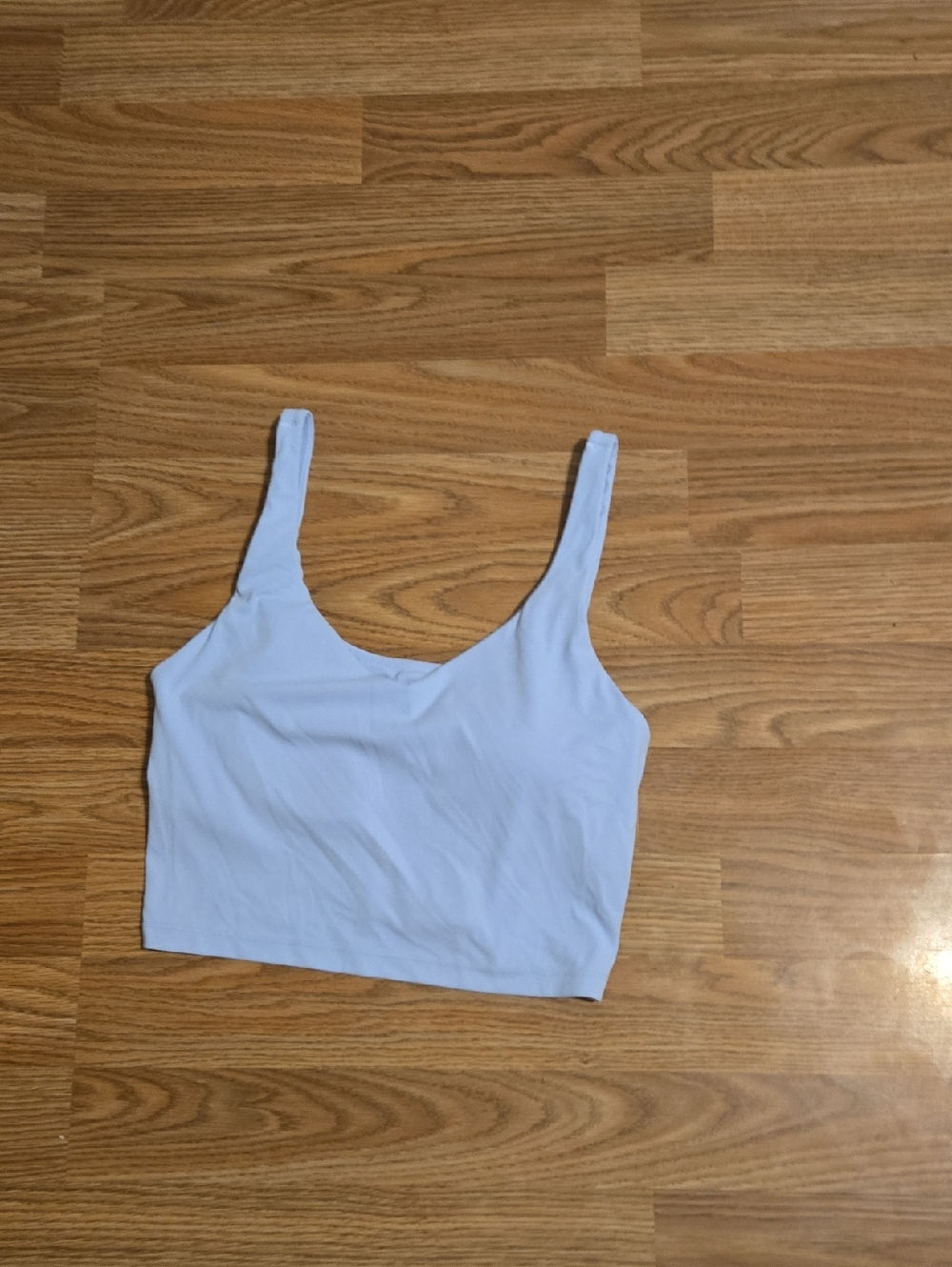 Classic Scoop Neck Crop Tank Top - Light Blue